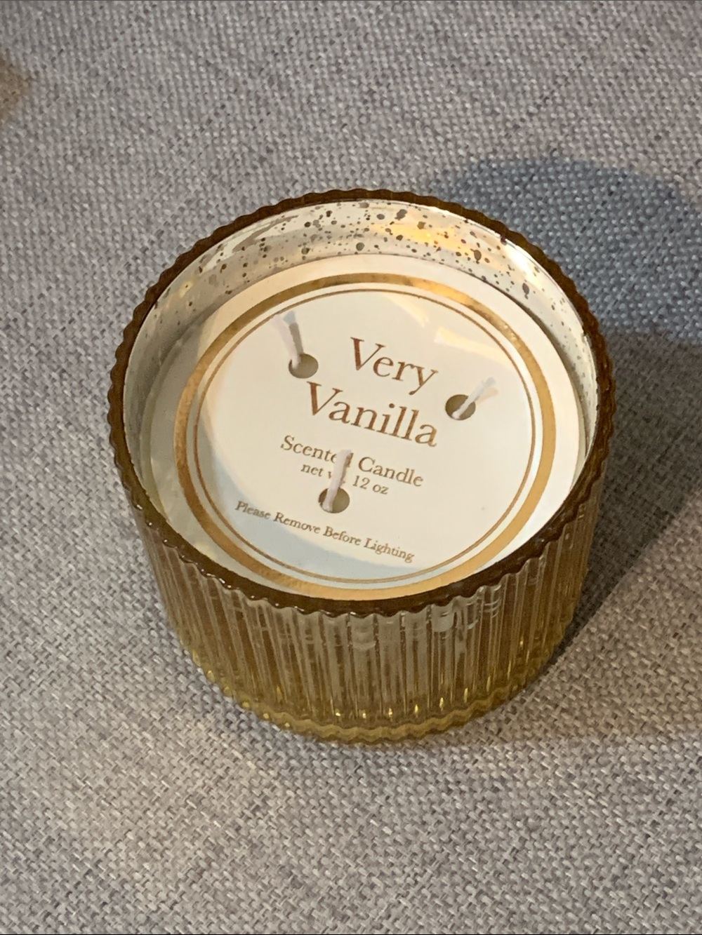 Very Vanilla Scented Candle in Ribbed Glass -